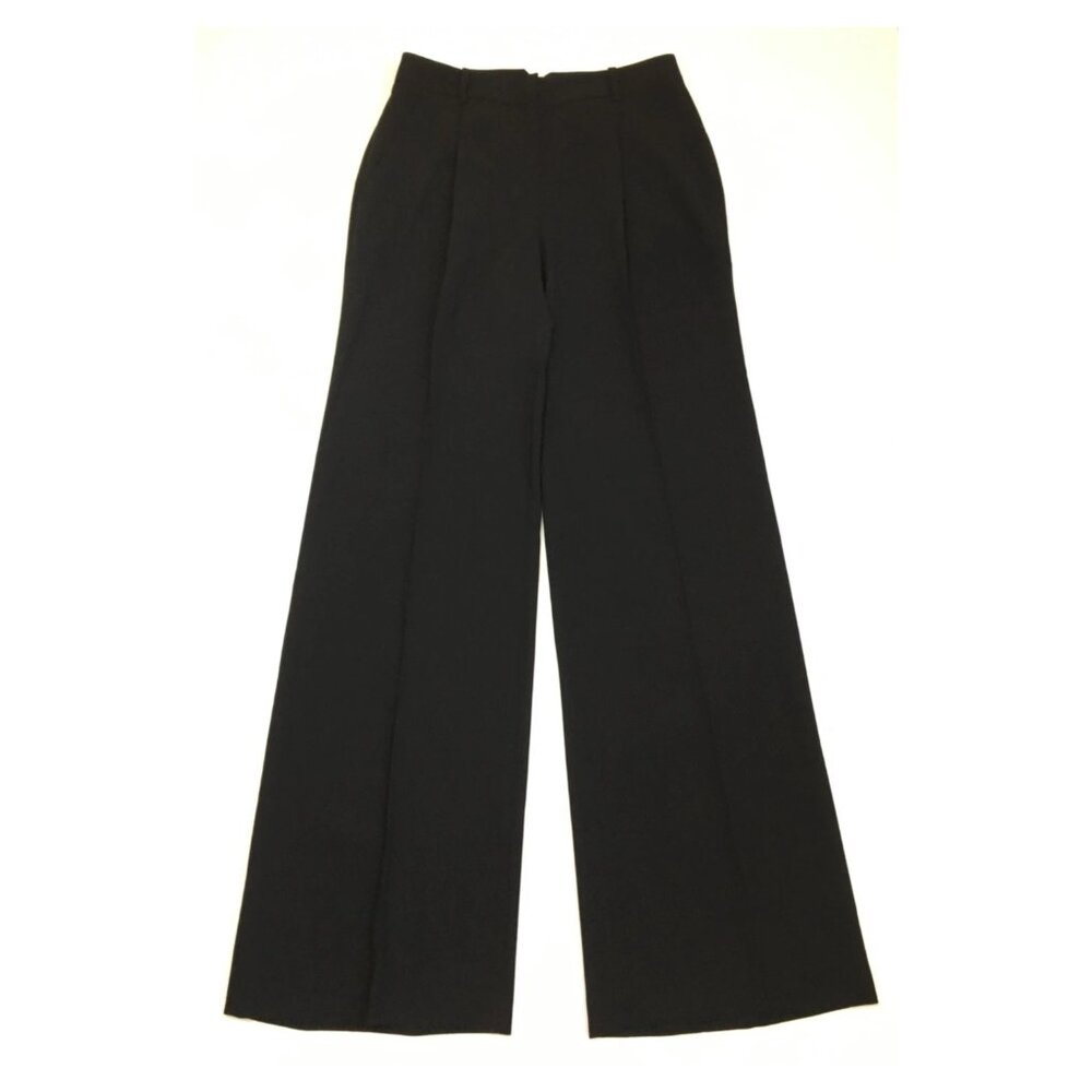 BCBGMAXAZRIA Black Pleats Front Wide Leg Style Dress Pant